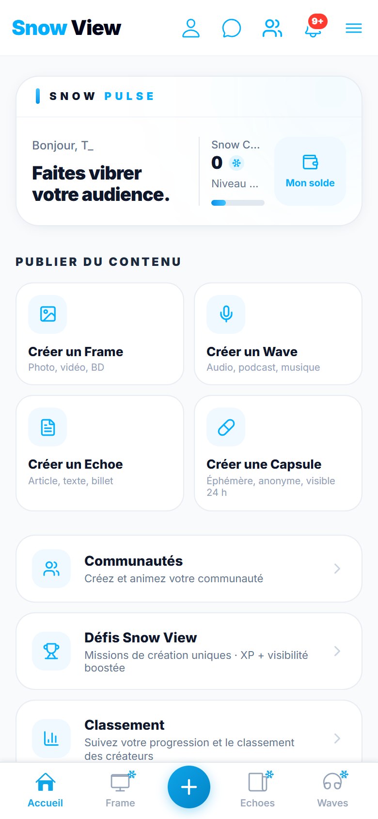Écran Snow Pulse : publier un Frame, un Echo, un Wave ou une Capsule